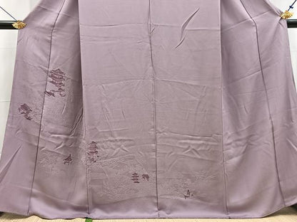 平和屋着物■豪華色留袖　京名所　浅紫色　正絹　逸品　BAAX9080yc