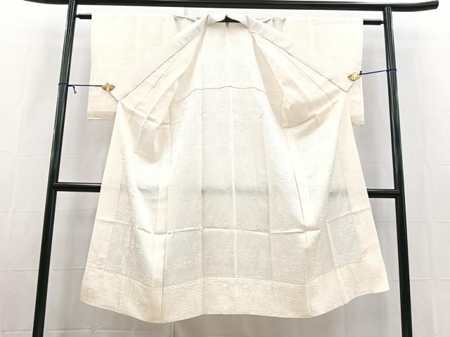 平和屋着物■長襦袢　無双仕立て　草花地紋　正絹　逸品　BAAX9107yc