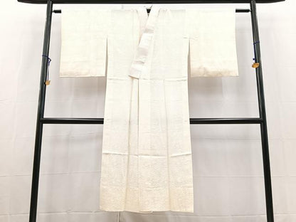 平和屋着物■長襦袢　無双仕立て　草花地紋　正絹　逸品　BAAX9107yc