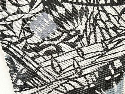 平和屋着物＊夏物　小紋　型染め　絽　風景文　洗える着物　BAAX7221hv