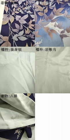 平和屋着物●皇室デザイナー 中村乃武夫 訪問着 長襦袢(無双仕立て)セット 枝花文 金彩 やまと誂製 ロング丈 正絹 逸品 AABK0341ck