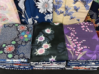 平和屋着物■浴衣 まとめて 45点 蝶 朝顔 紫陽花 向日葵 花柄 綿紅梅 型染め 暈し染め など 着用可能多数 未使用品あり mmm1215