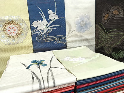 平和屋着物■夏物 名古屋帯 絽 紗 まとめて 50点 蝶 花柄 正倉院 アンティーク 羅 すくい織 波筬織 手描き 未使用品あり 全て正絹 mmm1218