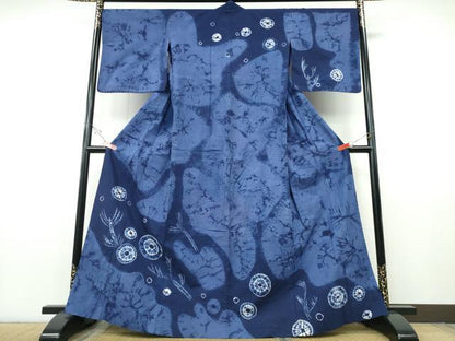 平和屋着物∴世界的ファッションデザイナー　山本寛斎　kansaiブランド　夏物　浴衣　訪問着　霞枝花文　綿　逸品　CABJ0066ng