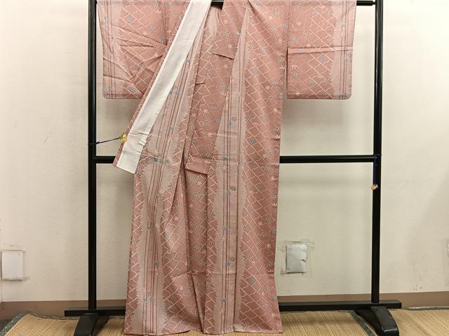 平和屋着物＊夏物　小紋　絽　梅花文　洗える着物　BAAX8080mz