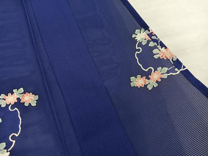 平和屋着物＊夏物　小紋　絽　雪輪花文　正絹　逸品　BAAX8143mz