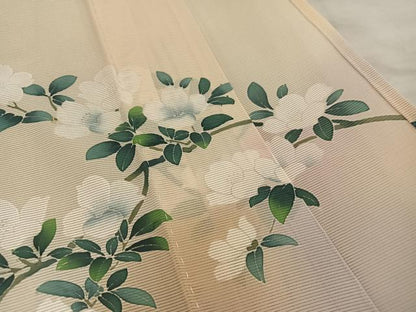 平和屋着物＊夏物　訪問着　絽　螺鈿　枝花文　暈し染め　金彩　正絹　逸品　BAAX8139mz