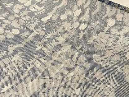 平和屋着物＊夏物　小紋　絽　風景花文　正絹　逸品　BAAX8169mz