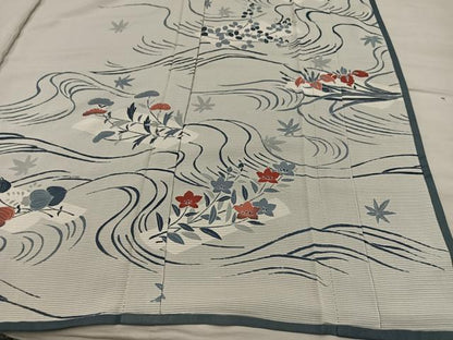 平和屋着物▽訪問着　無双　紗袷　紗×絽　菊花文　正絹　逸品　BAAX8180mz
