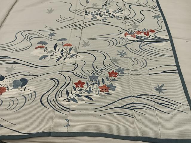 平和屋着物▽訪問着　無双　紗袷　紗×絽　菊花文　正絹　逸品　BAAX8180mz