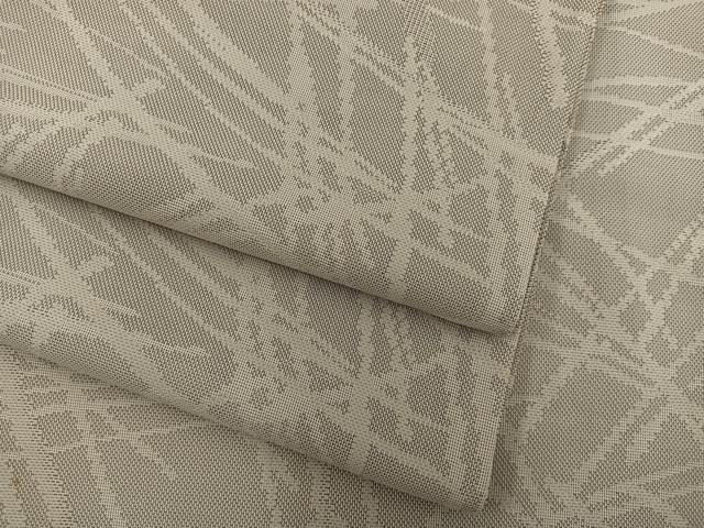 平和屋着物＊夏物　色無地　幾何学紋紗　茶鼠色　正絹　逸品　BAAX8188mz