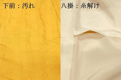 平和屋着物■上質な色無地　霞地紋　パンプキン色　正絹　逸品　DABH4098qp