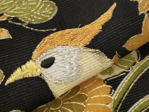 平和屋着物＊夏物　黒留袖　絽　松竹梅　雉　金彩　洗える着物　AABJ8910st