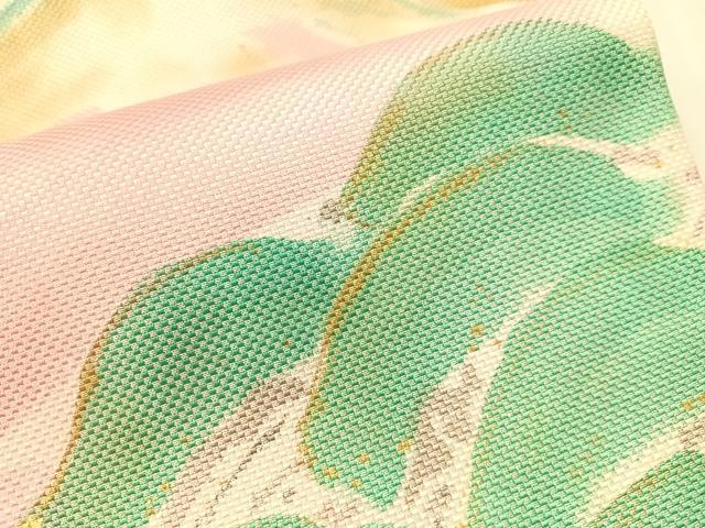 平和屋着物●六通柄袋帯　作家物　富士山　松　金彩　正絹　逸品　CABJ0429vp