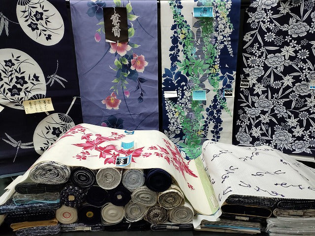 平和屋本店■浴衣反物 まとめて 45点 蜻蛉 花柄 kansai 山本寛斎 夏すがた 本染ゆかた 綿絽 など 全て未使用 ppp3897