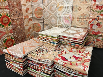 平和屋着物■袋帯 西陣 まとめて100点 鳳凰 鶴 鴛鴦 蝶 更紗 花柄 佐賀錦 金銀糸 など 着用可能多数 未使用品あり 全て正絹 mmm1222