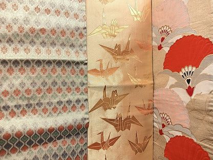 平和屋着物■名古屋帯 まとめて100点 折り鶴 蝶 風景 菊 花柄 駒刺繍 金銀糸 など 着用可能多数 未使用品あり 全て正絹 mmm1221