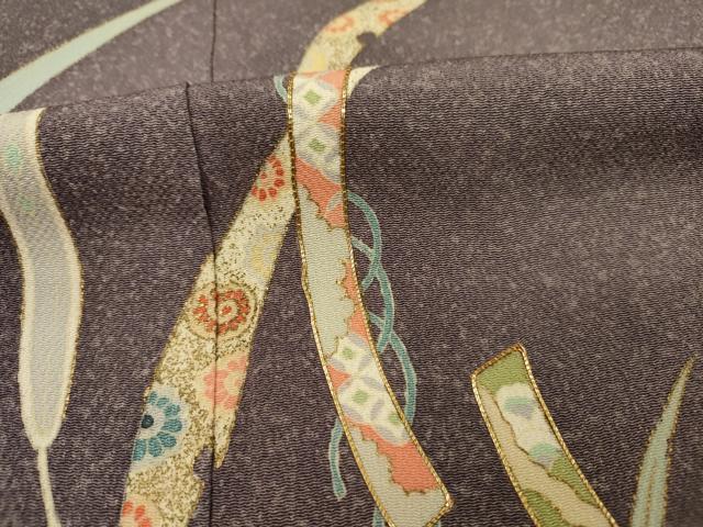 平和屋着物■訪問着　駒刺繍　舞羽文　金彩　正絹　逸品　DABH5727ya