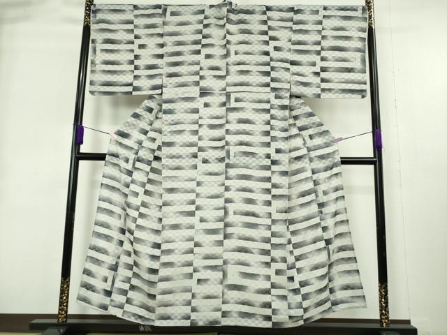 平和屋本店＊極上　夏物　男性　小紋　源氏香紋紗　横段文　逸品　DZAA8659kh6