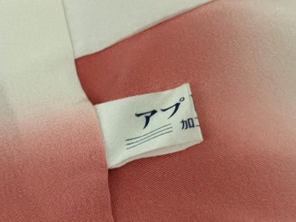 平和屋本店●極上 人形作家・ホリヒロシ 訪問着 兎　十五夜　お月見　満月　甚三紅色地　鬼しぼ縮緬　反端付き　逸品　未使用　DZAB2992kh6