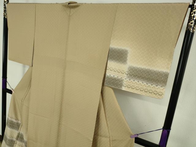 平和屋本店●極上　訪問着　花織　紬　横段文　逸品　DZAB2475kh6