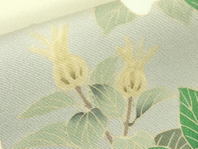平和屋本店●極上　名門染元　秀美　十日町友禅　訪問着　枝花文　象牙色地　暈し染め　逸品　DZAB4025kh6