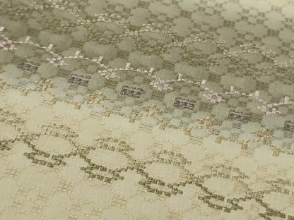 平和屋本店●極上　訪問着　花織　紬　横段文　逸品　DZAB2475kh6