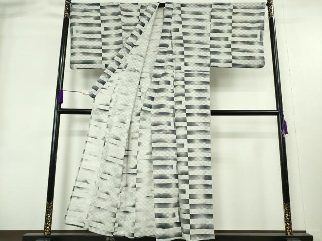 平和屋本店＊極上　夏物　男性　小紋　源氏香紋紗　横段文　逸品　DZAA8659kh6