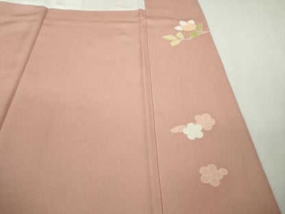 平和屋本店●極上　創業460年・千總　訪問着　駒刺繍　橘楓花文　紅梅色地　金彩　三越扱い　逸品　DZAA8695kh6