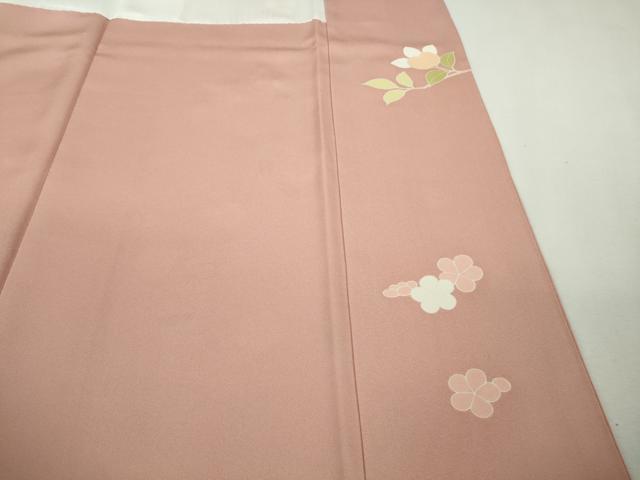 平和屋本店●極上　創業460年・千總　訪問着　駒刺繍　橘楓花文　紅梅色地　金彩　三越扱い　逸品　DZAA8695kh6