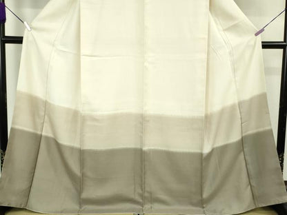 平和屋本店●極上　京都染織メーカー・貴久樹謹製　野蚕糸　ナチュラルタッサー　訪問着　横段文　逸品　DZAB1667kh6