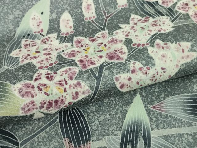 平和屋本店●極上　人間国宝・羽田登喜男　訪問着　枝花文　たたき染め　暈し染め　三越扱い　反端付き　逸品　DZAB4195kh6