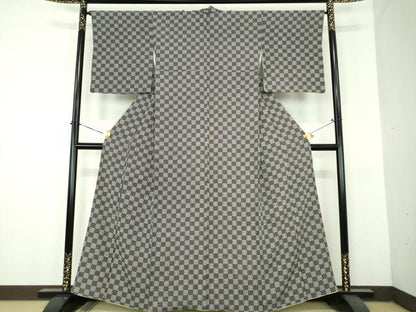 平和屋着物●上質な小紋　幾何学文様　正絹　逸品　DABH9091ps