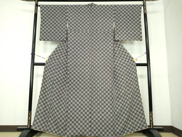 平和屋着物●上質な小紋　幾何学文様　正絹　逸品　DABH9091ps