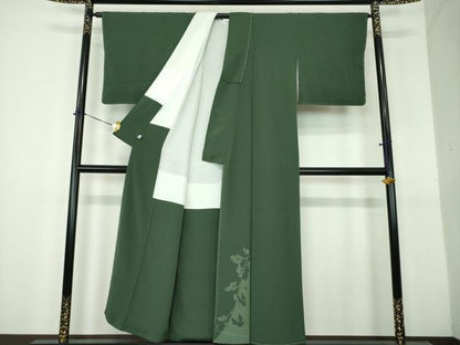 平和屋着物●豪華色留袖　草葉シルエット　正絹　逸品　未使用　DABH9090ps