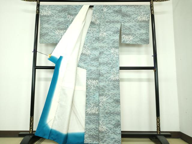 平和屋着物●本場大島紬　7マルキ　総絣　草葉文　正絹　逸品　DABH9127ps