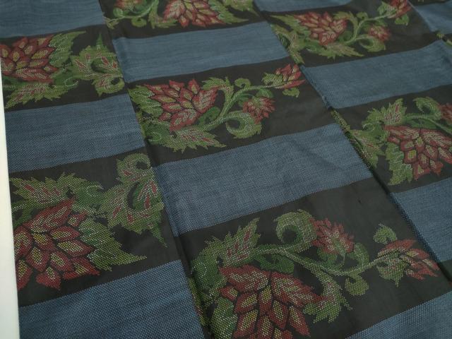 平和屋着物●本場大島紬　7マルキ　更紗花唐草文　正絹　逸品　DABH9129ps