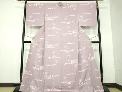 平和屋着物●上質な小紋　舞梅　正絹　逸品　DABH9128ps