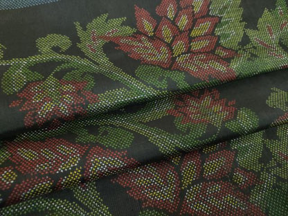 平和屋着物●本場大島紬　7マルキ　更紗花唐草文　正絹　逸品　DABH9129ps