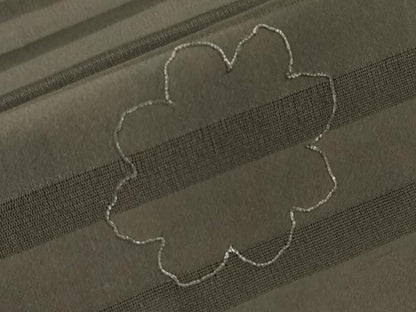 平和屋着物▼アンティーク　大正ロマン　太鼓柄京袋帯　総刺繍　舞花文　黒地　正絹　逸品　DABH6063az
