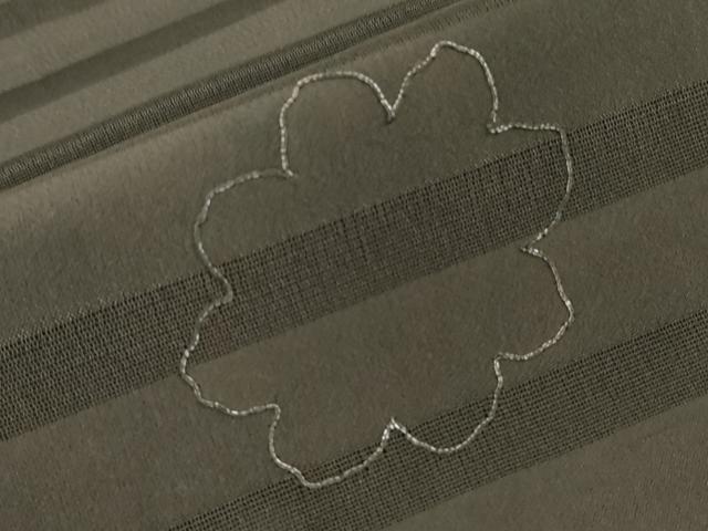 平和屋着物▼アンティーク　大正ロマン　太鼓柄京袋帯　総刺繍　舞花文　黒地　正絹　逸品　DABH6063az