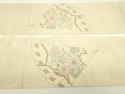 平和屋着物▼中国三大刺繍　相良刺繍　総刺繍　太鼓柄京袋帯　檜扇花鳥文　引箔　正絹　逸品　DABH6053az