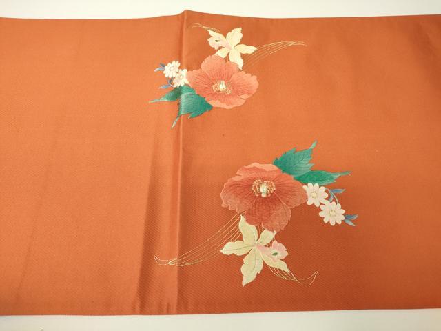 平和屋着物▼西陣　総刺繍　太鼓柄袋帯　草花文　金糸　正絹　逸品　DABH6077az