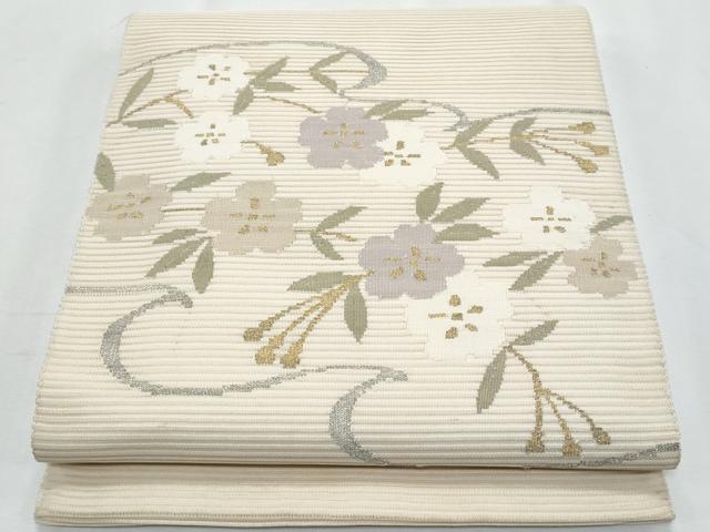 平和屋着物＊夏物　八寸名古屋帯　絽綴れ　枝花文　金銀糸　正絹　逸品　CABI5922fb