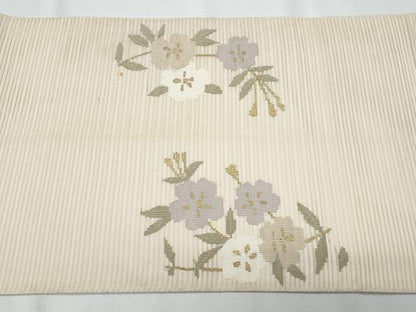 平和屋着物＊夏物　八寸名古屋帯　絽綴れ　枝花文　金銀糸　正絹　逸品　CABI5922fb