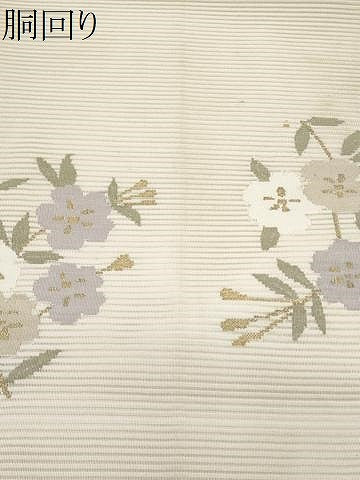 平和屋着物＊夏物　八寸名古屋帯　絽綴れ　枝花文　金銀糸　正絹　逸品　CABI5922fb