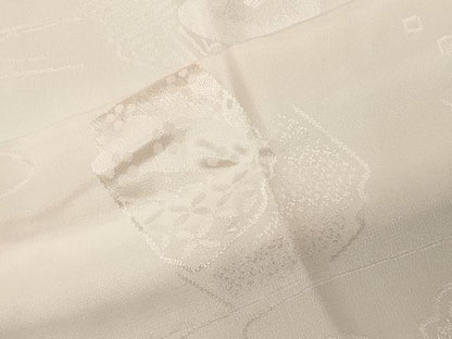 平和屋着物●振袖用長襦袢　無双仕立て　花車地紋　暈し染め　半衿刺繍　正絹　逸品　未使用　CABI0907gh
