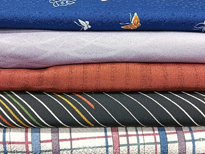 平和屋着物■着物 小紋 単衣 まとめて 20点 人物 蝶 花柄 辻が花 洗える着物 和服 ハンドメイド リメイク 生地 未使用品あり mmm1235
