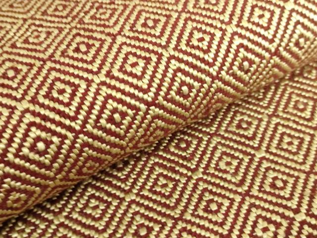平和屋本店●希少　ざざんざ織　八寸名古屋帯　入子菱　逸品　DZAB8011kh6