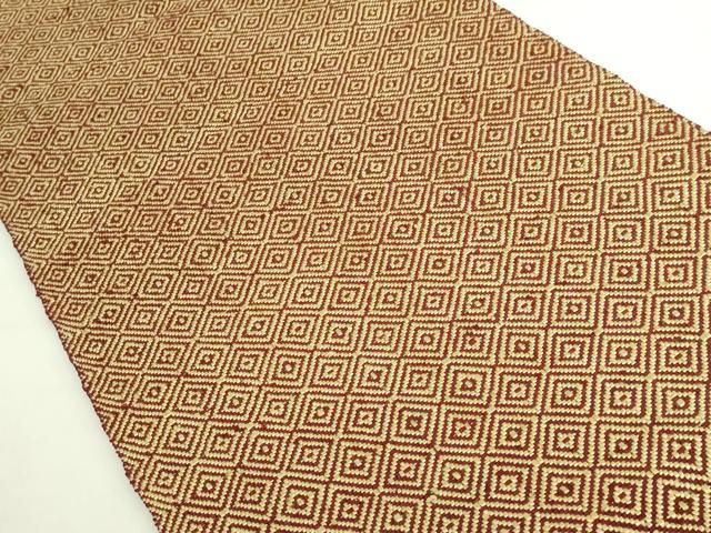 平和屋本店●希少　ざざんざ織　八寸名古屋帯　入子菱　逸品　DZAB8011kh6